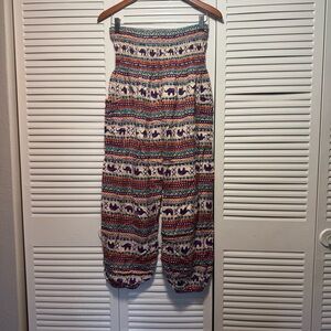 Elephant 100% Cotton Yoga Harem Colorful Patterned Women's Pants One Size